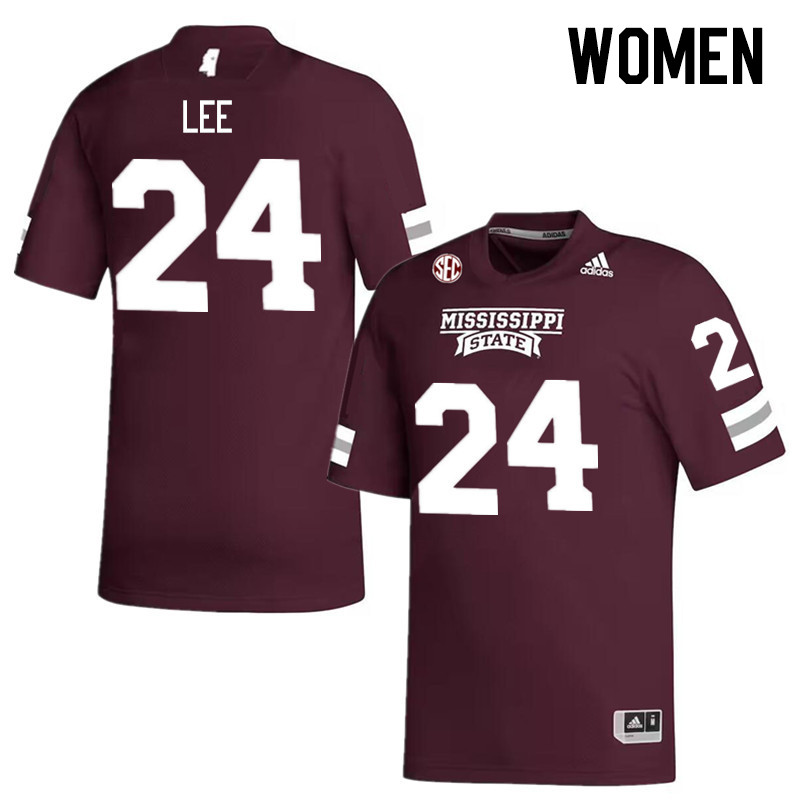 Women #24 Keyvone Lee Mississippi State Bulldogs College Football Jerseys Stitched Sale-Maroon - Click Image to Close